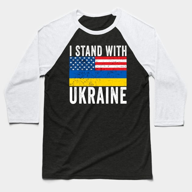 I Stand With Ukraine Baseball T-Shirt by UniqueBoutiqueTheArt